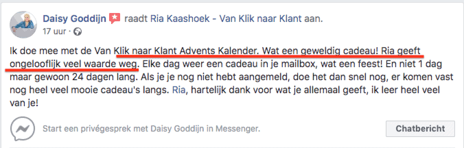 Review adventskalender voor ondernemers - Daisy